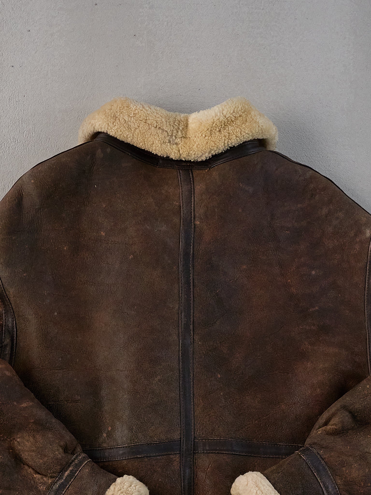 Vintage 70s Brown Shearling Collared Sherpa Jacket (L)