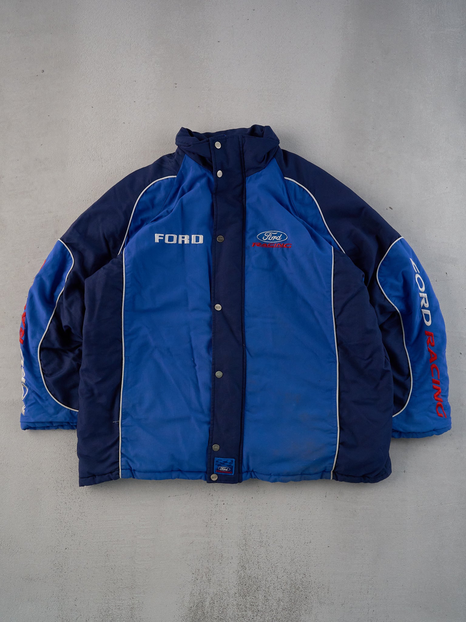 Vintage Y2k Royal Blue Ford Racing Jacket (XL/XXL)