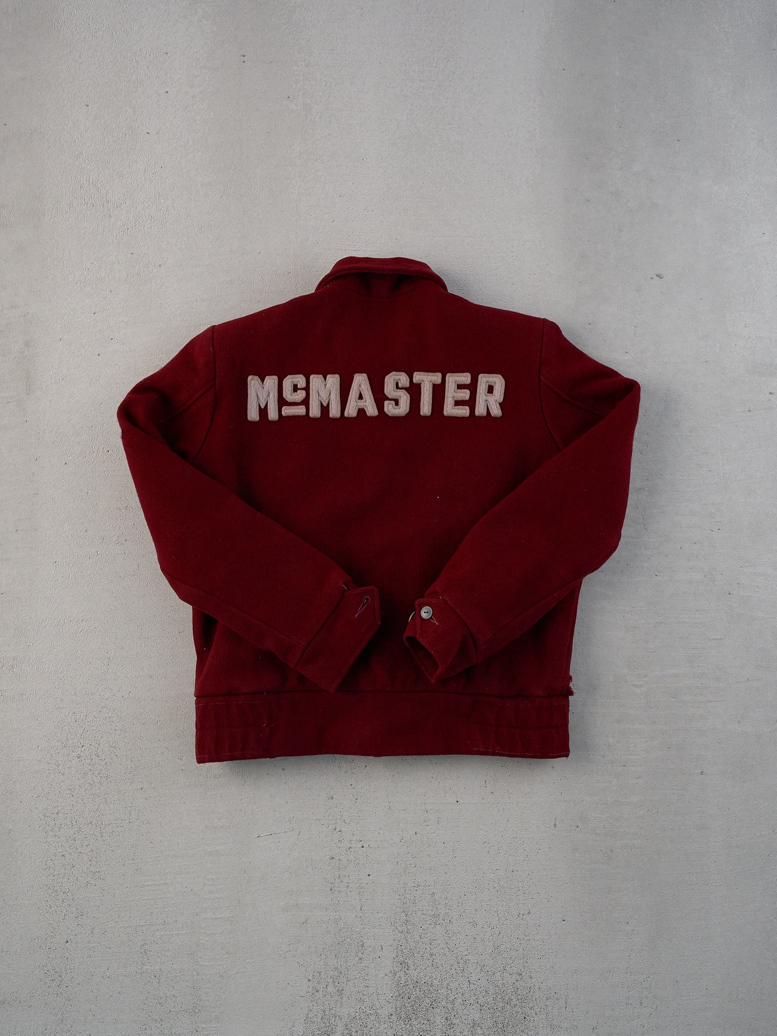 Vintage 71' Maroon Red Mc Master University Collared Jacket (M)