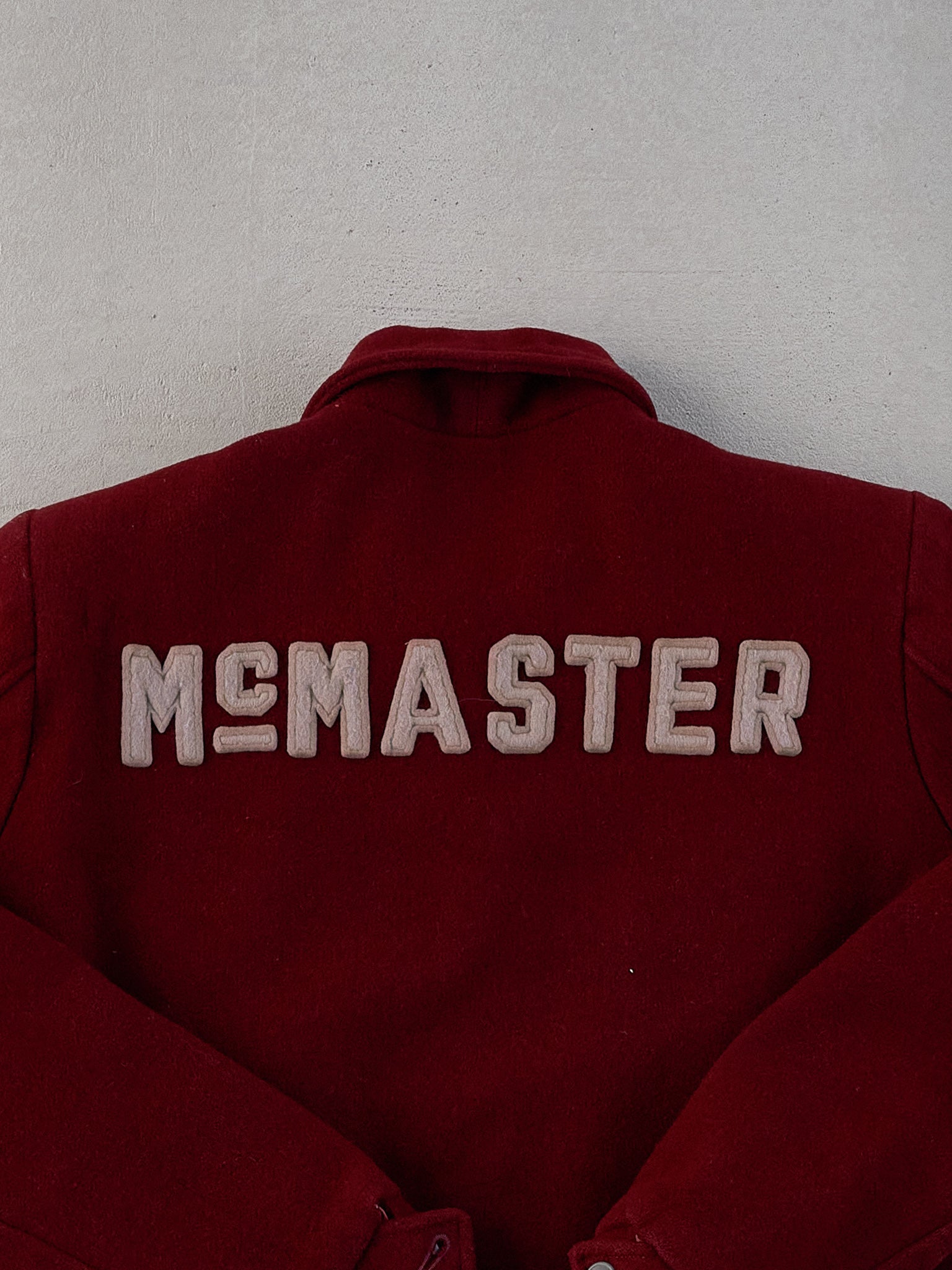 Vintage 71' Maroon Red Mc Master University Collared Jacket (M)