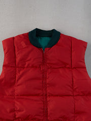 Vintage 90s Green and Red Chill Dodger Reversible Puffer Vest (L)