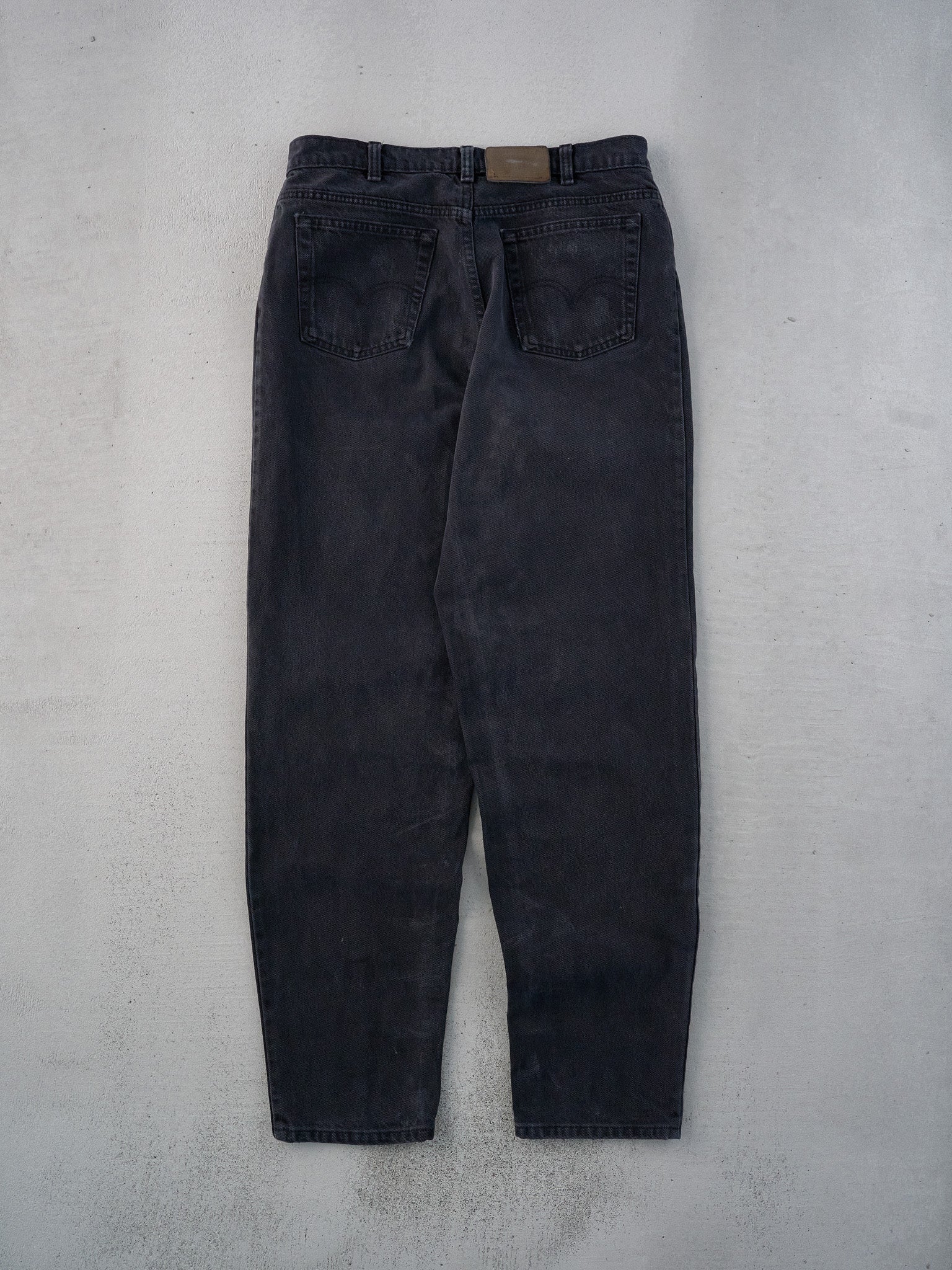 Vintage 70s Washed Black Levi's 566 Denim Jeans (33x32)