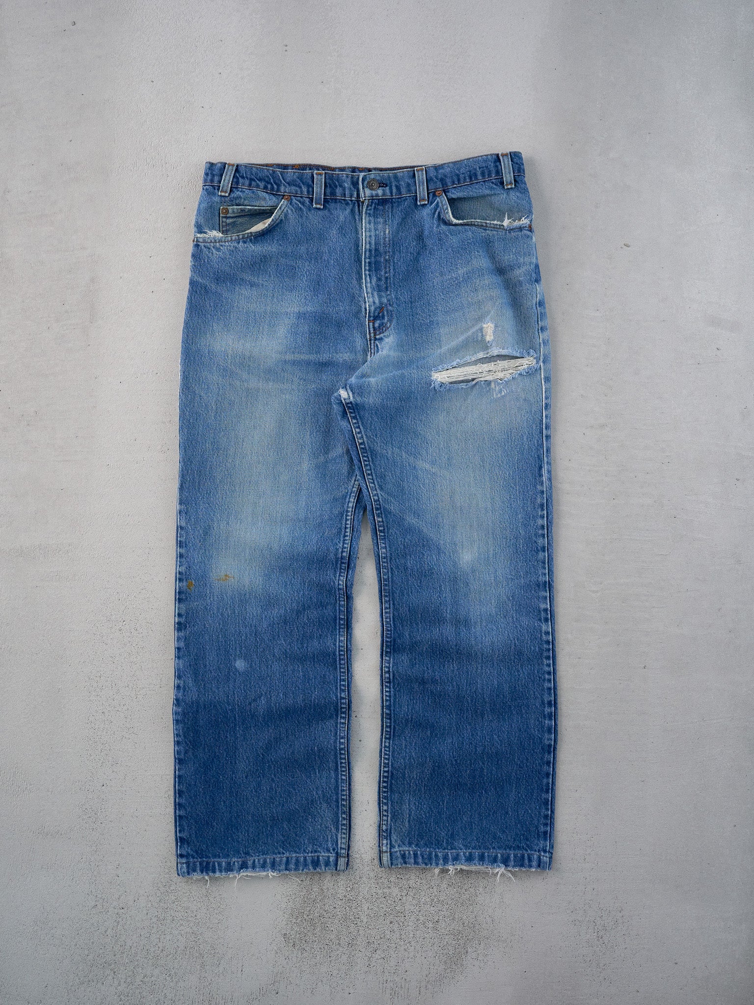 Vintage 70s Dark Blue Levi's 506 Denim Jeans (36x29)
