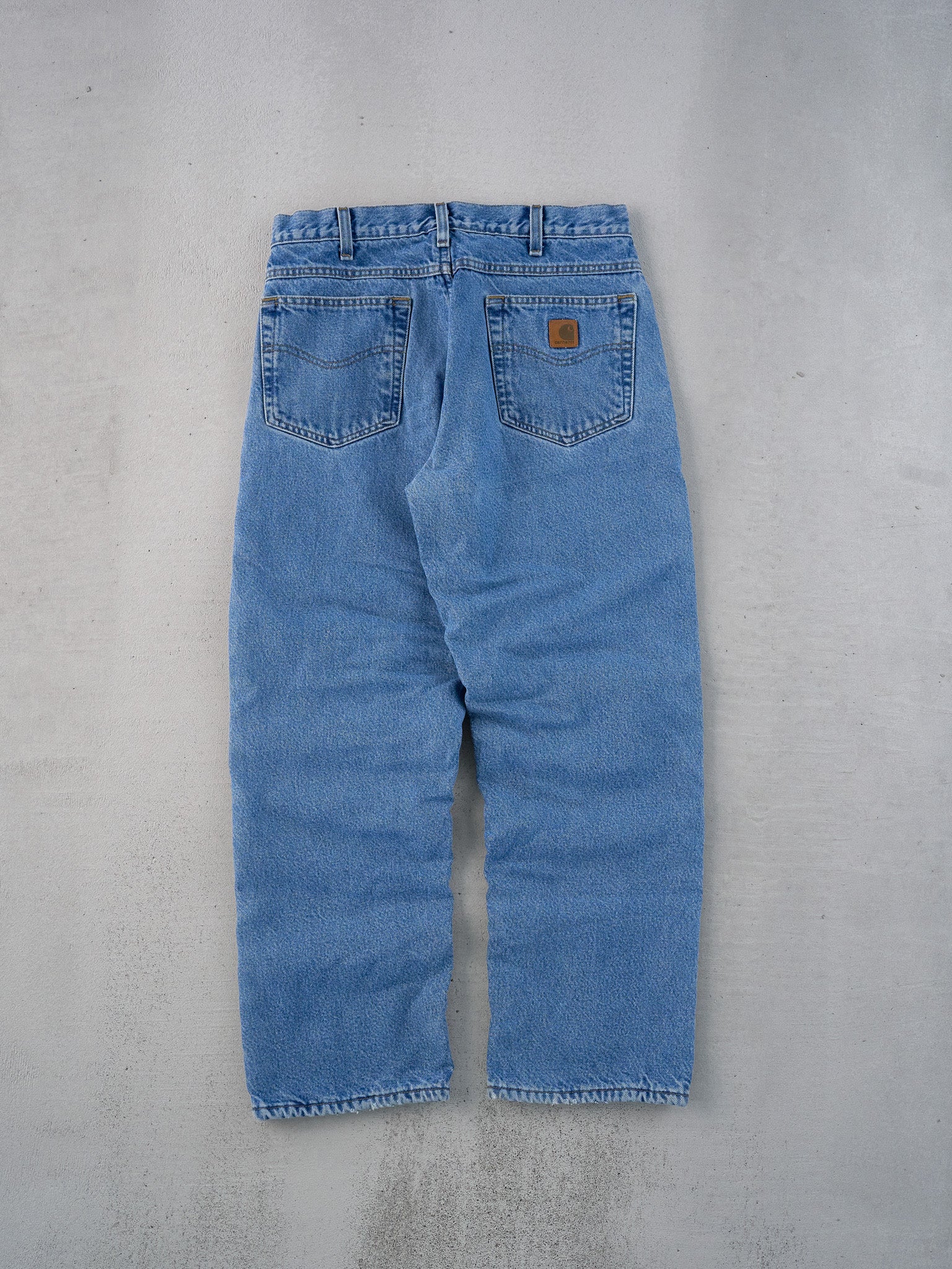 Vintage 90s Blue Carhartt Lined Carpenter Pants (32x29)