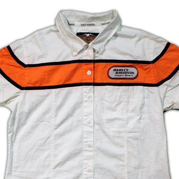 Vintage Harley Racing Button Up Short Sleeve | Rebalance Vintage.