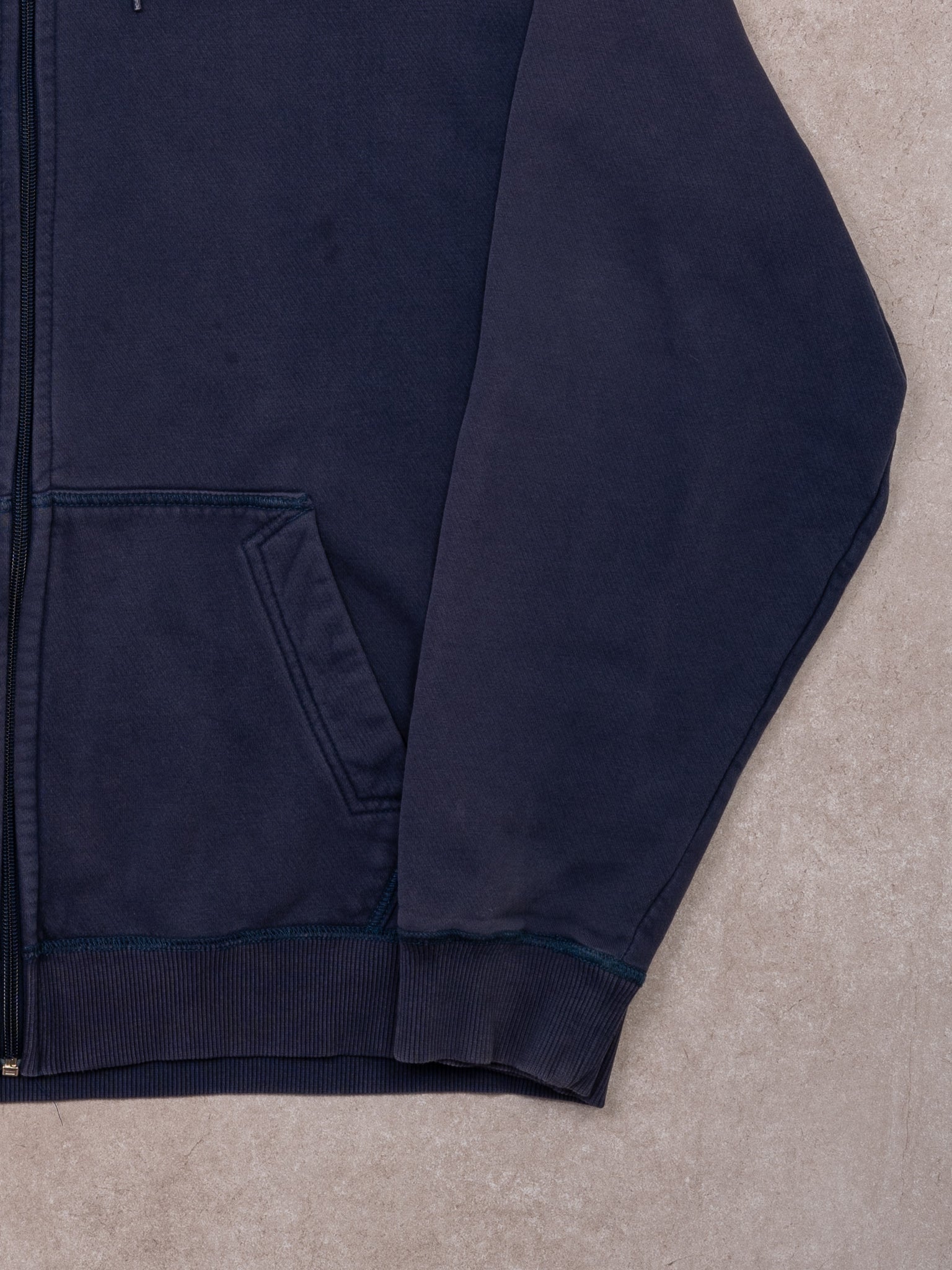 Vintage Y2K Navy Distressed Nike Zip Up Hoodie (XL)