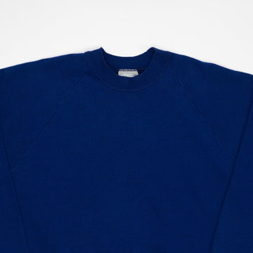 Vintage 90s Bright Blue Fruit of the Loom Crewneck(L) | Rebalance Vintage.