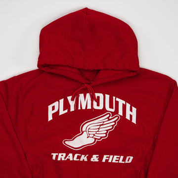 Vintage Red Plymouth Track & Field Champion Hoodie | Rebalance Vintage.