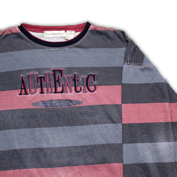 Vintage Authentic Paris Sports Club Striped Crewneck | Rebalance Vintage.