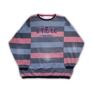 Vintage Authentic Paris Sports Club Striped Crewneck | Rebalance Vintage.