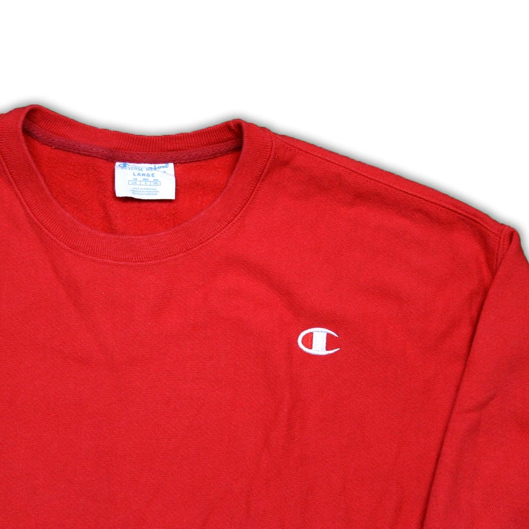 Vintage Red Reverse Weave Champion Crewneck | Rebalance Vintage.