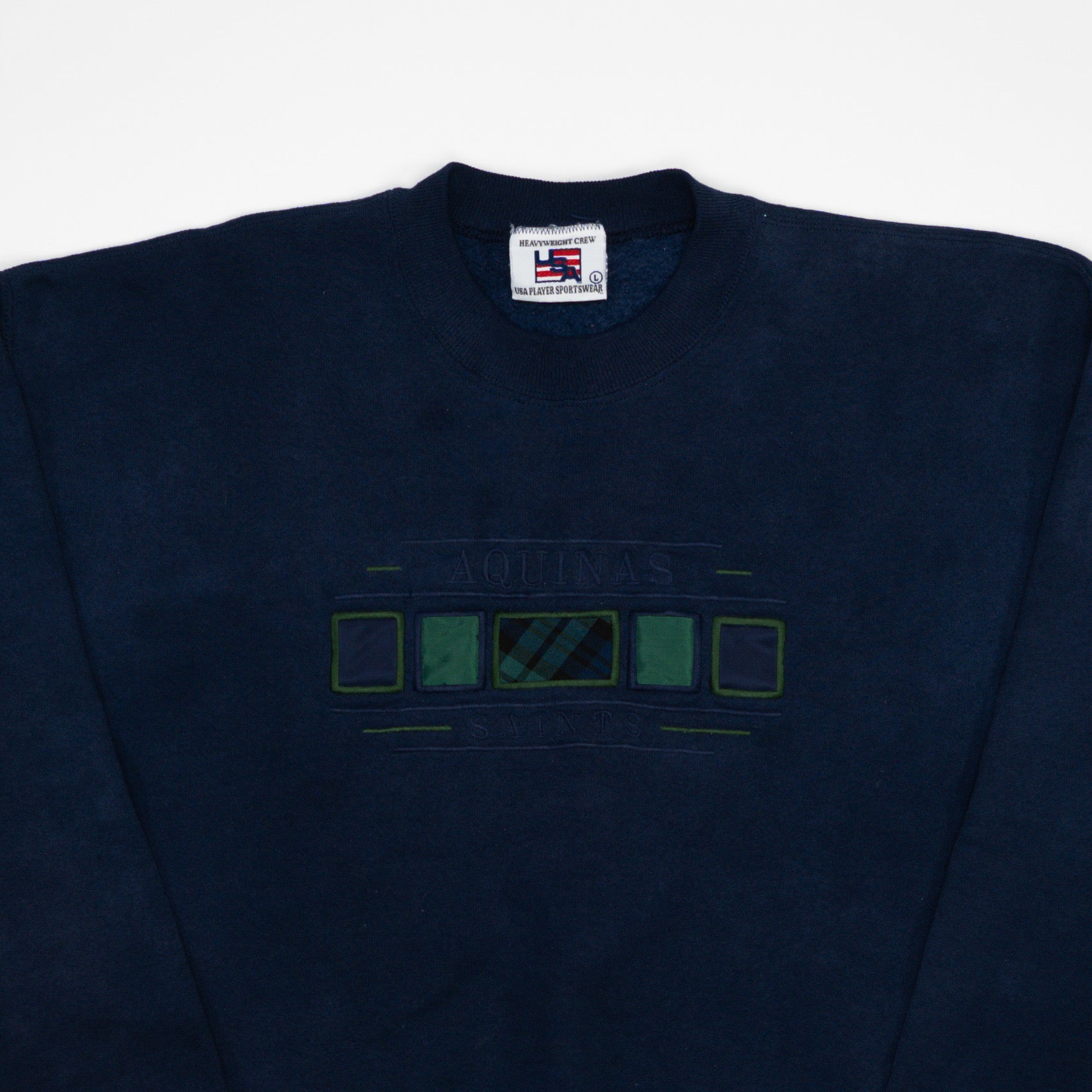 Vintage Blue Aquinas Saints Crewneck (M/L)