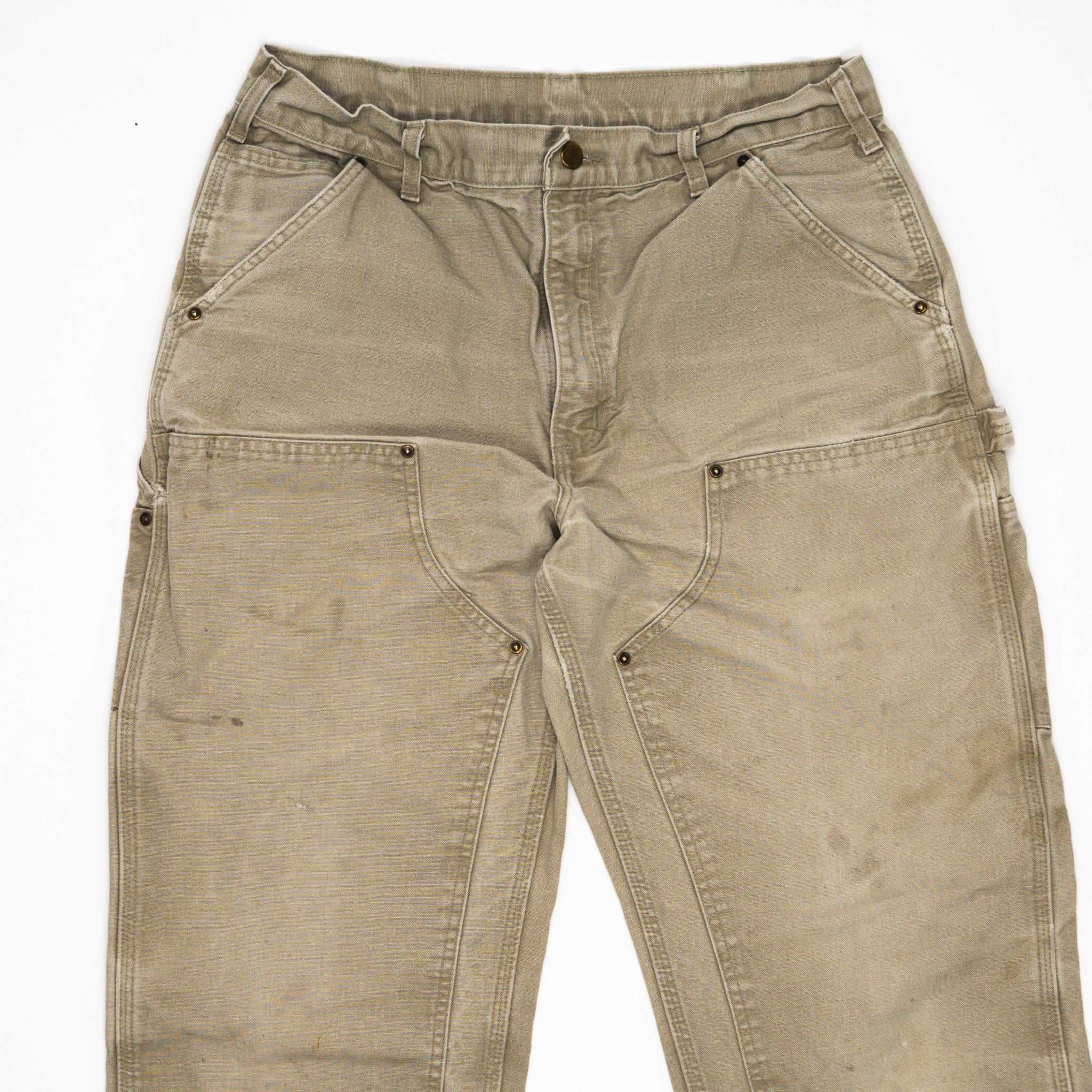 Vintage Beige Carhartt Double Knee Cargo Pants (34 x 34) | Rebalance Vintage.