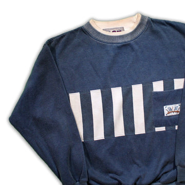 Vintage AOK Striped Blue Crewneck | Rebalance Vintage.