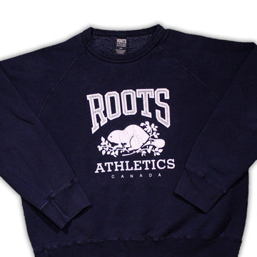 Vintage Dark Blue Roots Athletics Crewneck | Rebalance Vintage.