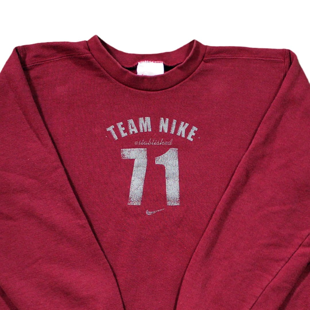 Vintage 90s RARE Maroon Team Nike Crewneck | Rebalance Vintage.