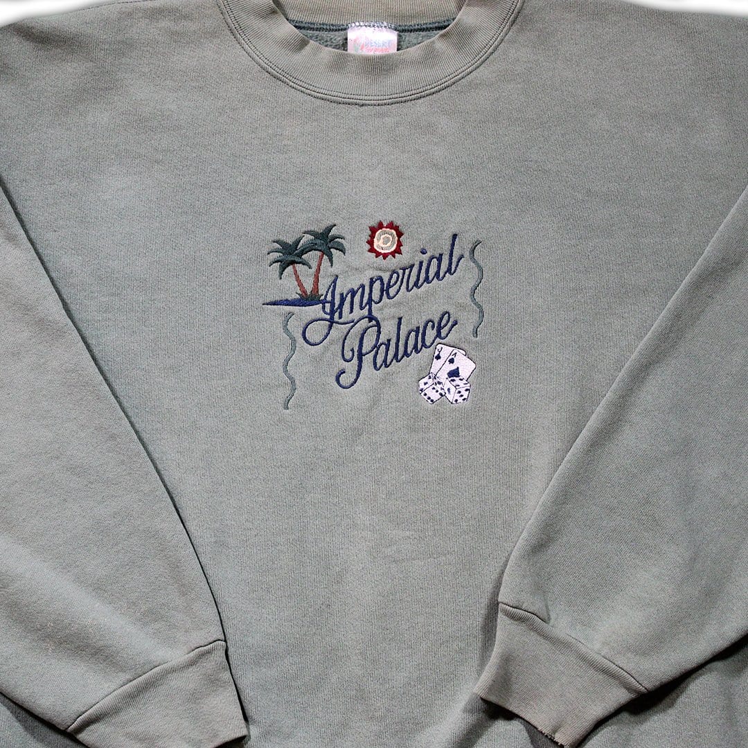 Vintage 90s Green Imperial Palace Crewneck | Rebalance Vintage.