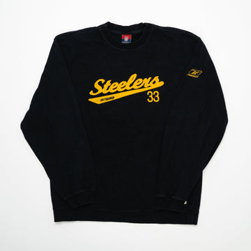 Vintage Black Steelers Est. 33 Reebok Crewneck (M) | Rebalance Vintage.