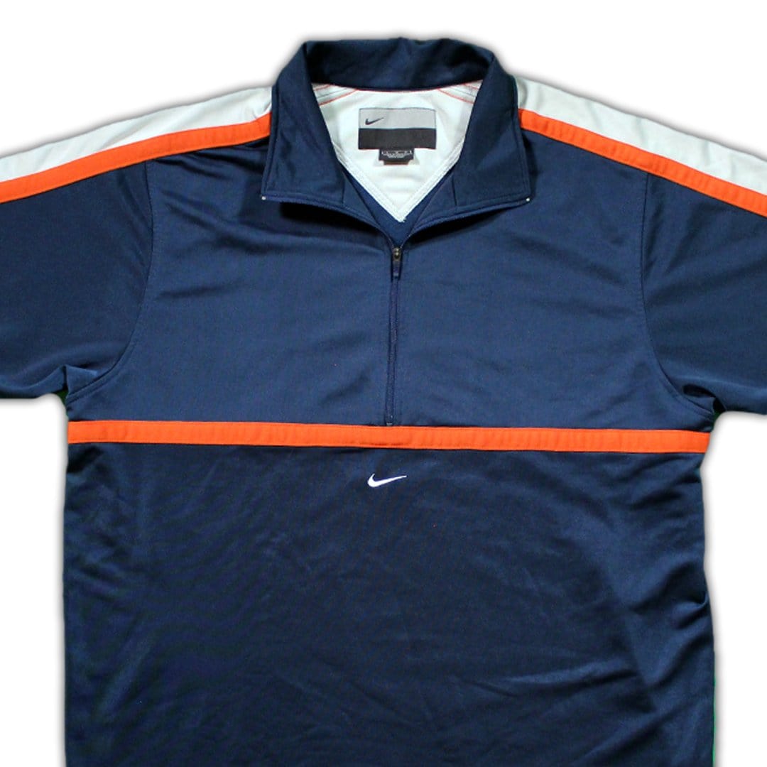 Vintage 90s Nike Tricolor Center Check 1/4 Zip Shirt | Rebalance Vintage.