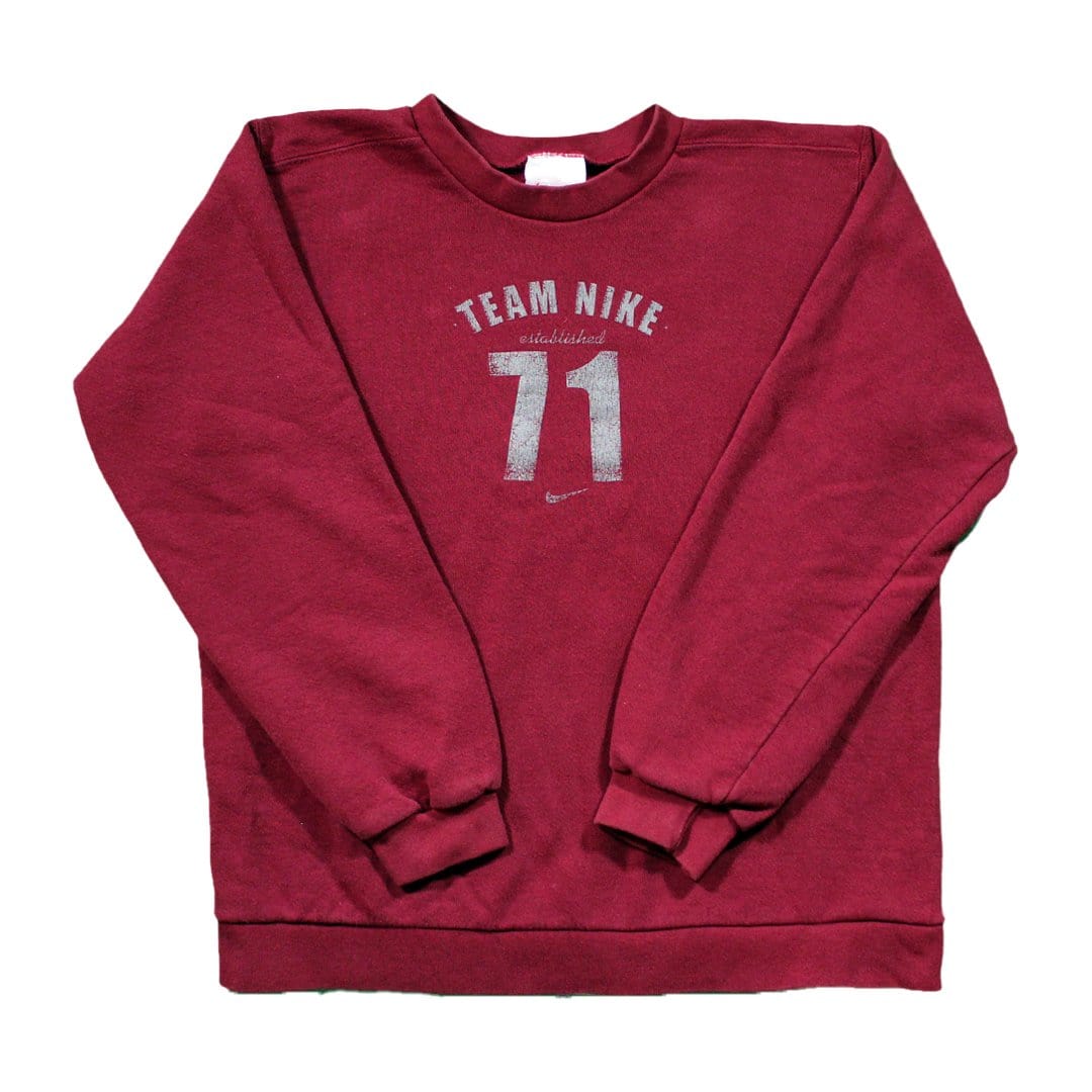 Vintage 90s RARE Maroon Team Nike Crewneck | Rebalance Vintage.