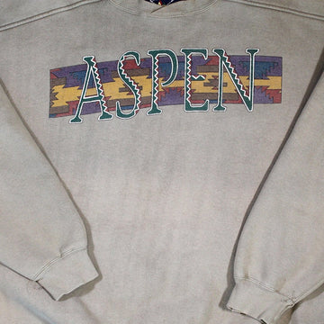 Vintage Beige Aspen Spell Out Crewneck | Rebalance Vintage.