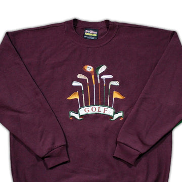 Vintage Maroon Golf Clubs Crewneck | Rebalance Vintage.