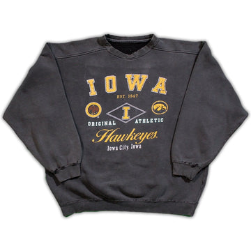 Vintage Black Iowa Hawkeyes Crewneck | Rebalance Vintage.