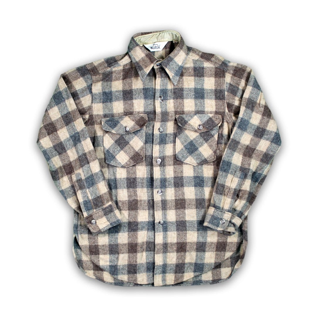 Vintage Woolrich Beige + Brown Plaid Jacket (M) | Rebalance Vintage.