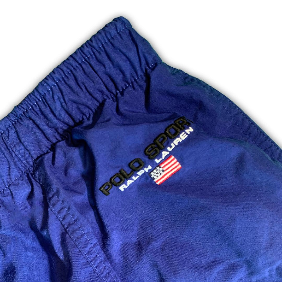Vintage Blue Polo Sports Windbreaker Pants | Rebalance Vintage.