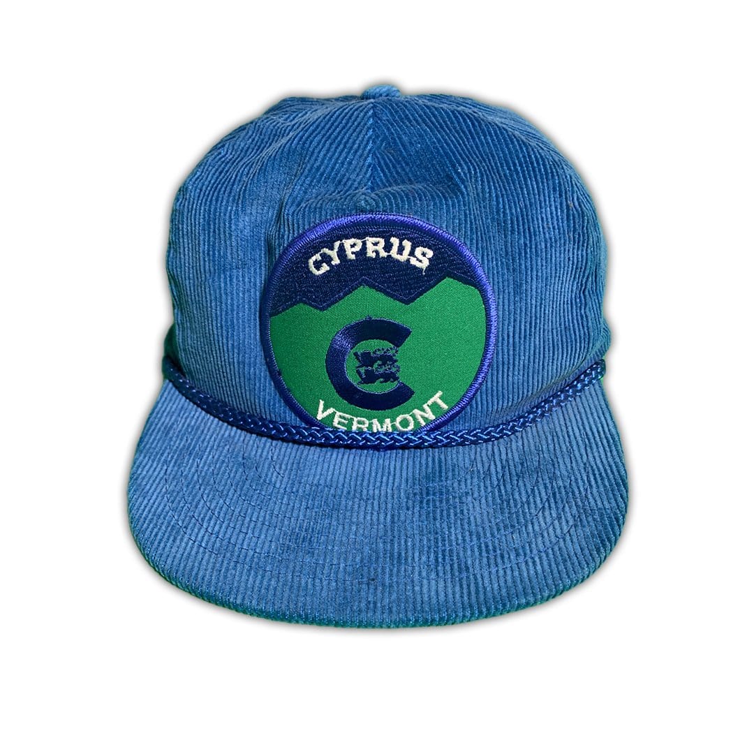 Vintage 90s Blue corduroy Cyprus Vermont hat | Rebalance Vintage.