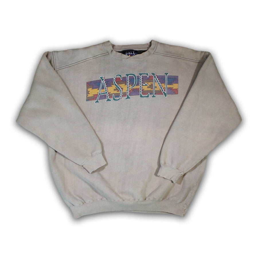 Vintage Beige Aspen Spell Out Crewneck | Rebalance Vintage.