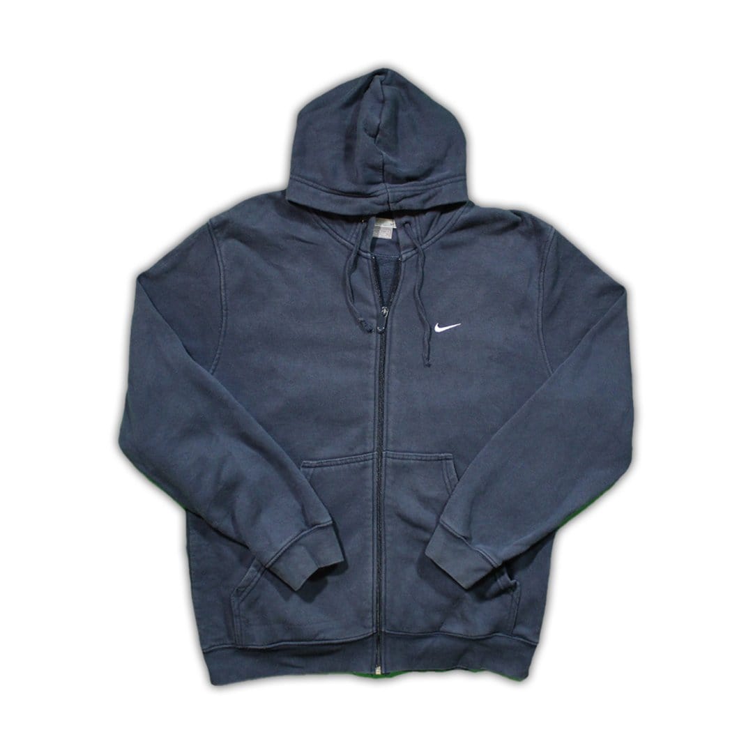 Vintage Navy-Blue Nike Essential Zip Up Hoodie | Rebalance Vintage.