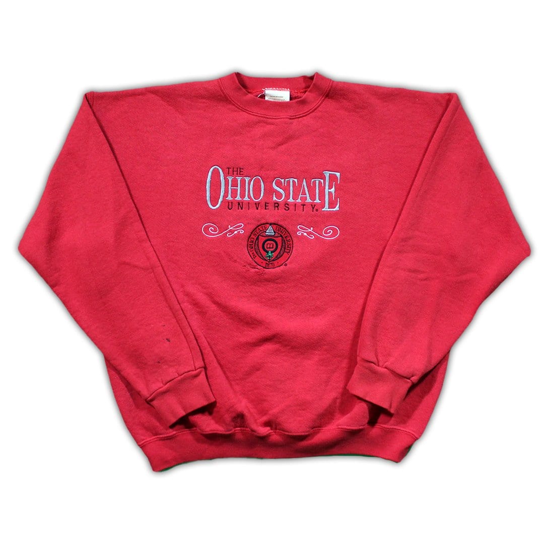 Vintage Red Ohio State University Crest Crewneck | Rebalance Vintage.