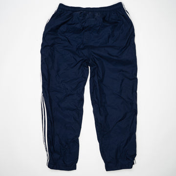 Vintage Navy Blue Adidas Striped Windbreaker Pants (XL) | Rebalance Vintage.