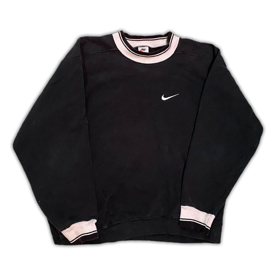 Vintage 90s Nike Black Striped Crewneck | Rebalance Vintage.