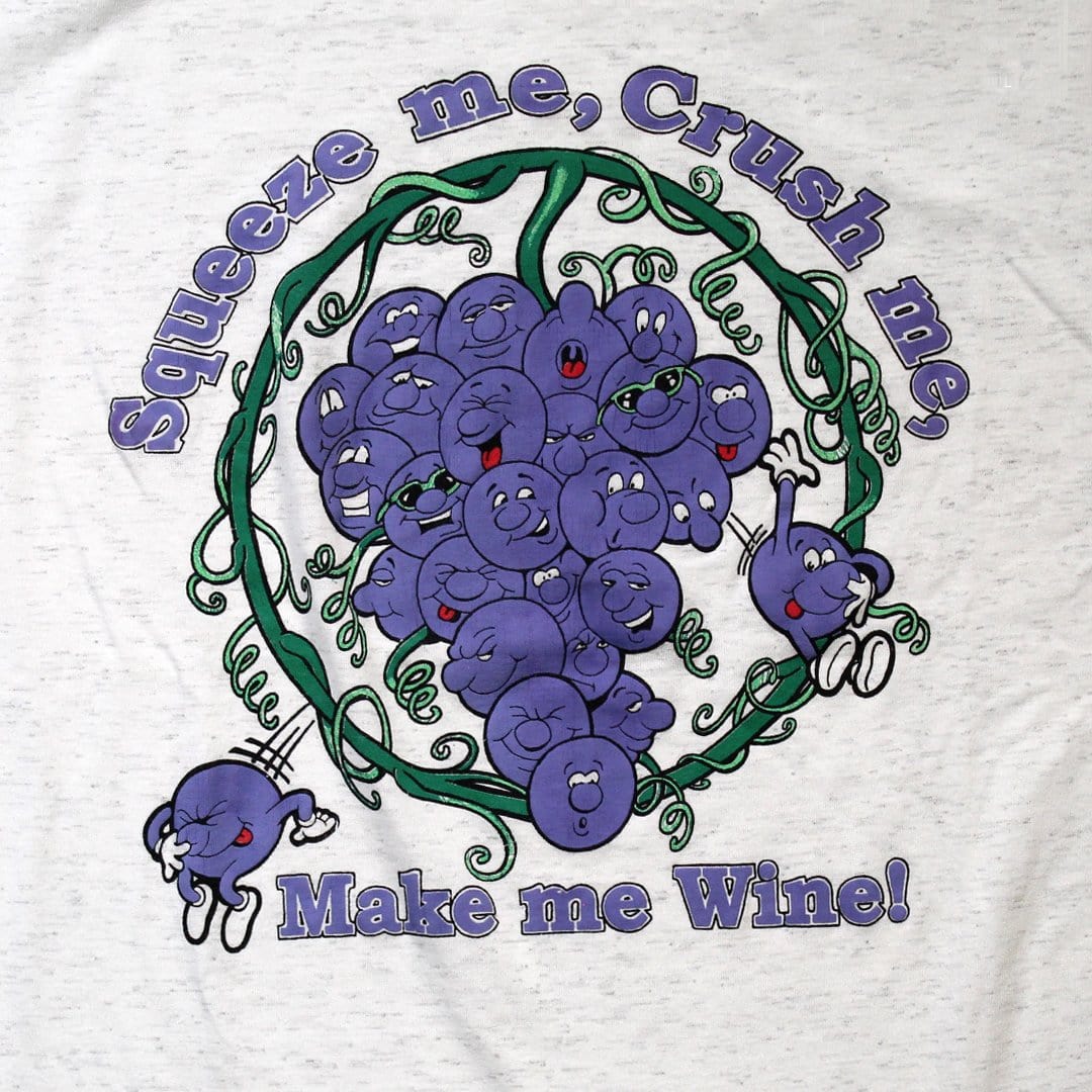 Vintage 90s 'squeeze me, crush me, make me wine' Tee | Rebalance Vintage.