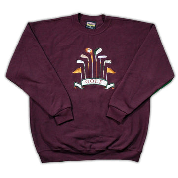 Vintage Maroon Golf Clubs Crewneck | Rebalance Vintage.