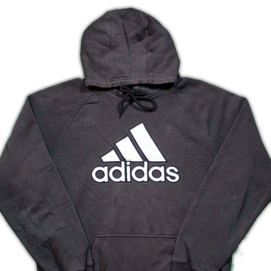 Vintage Black Adidas Logo Hoodie | Rebalance Vintage.