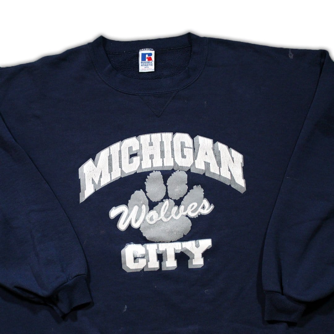 Vintage Michigan Wolves City x Russell Athletics Crewneck (XL/XXL) | Rebalance Vintage.