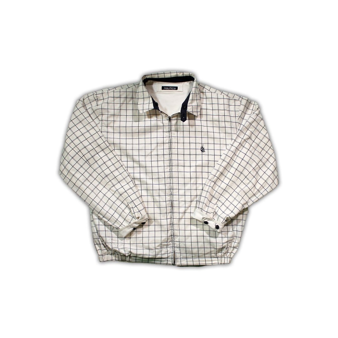 Vintage Nautica White + Blue checkered Reversible Jacket | Rebalance Vintage.