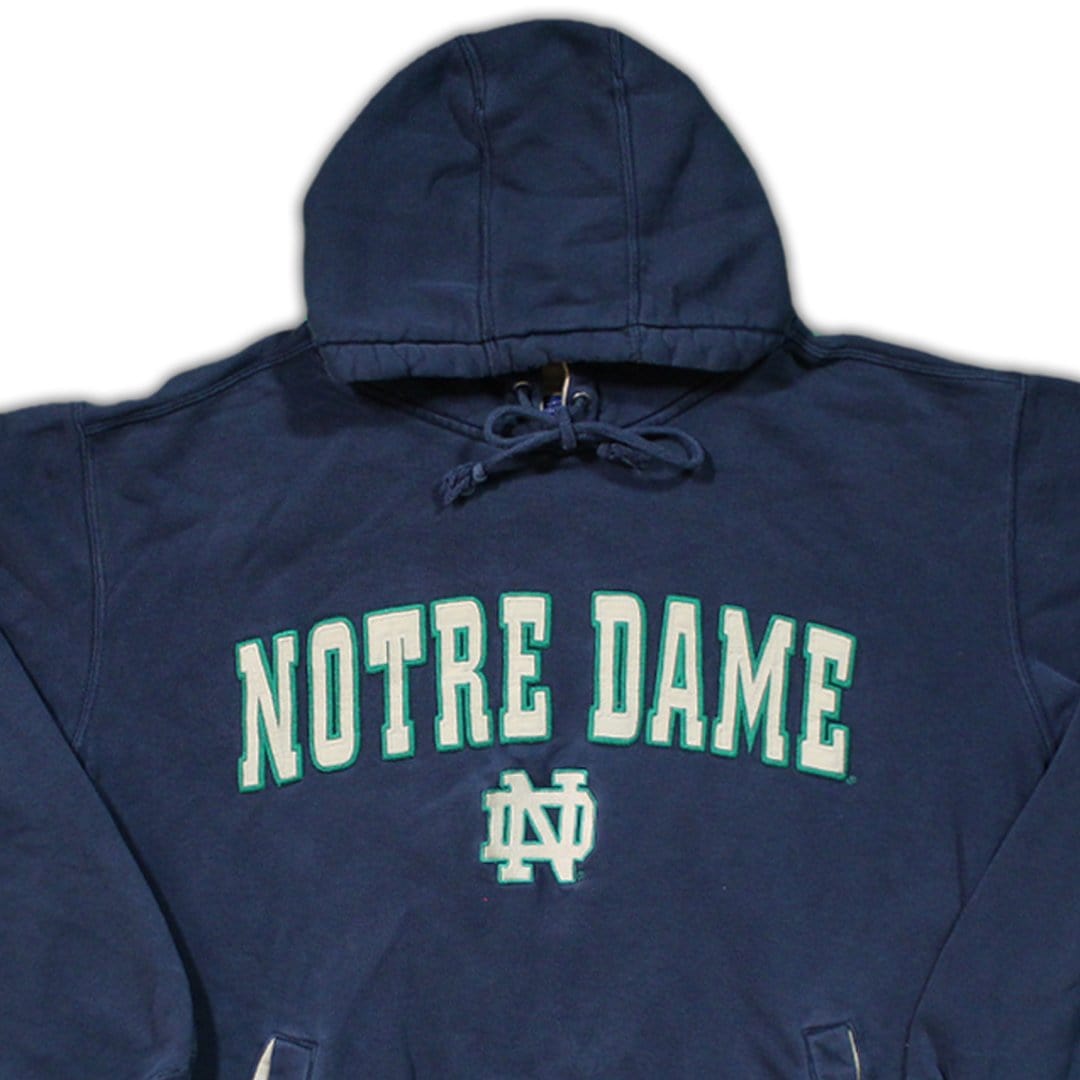 Vintage Blue Notre Dame Spell Out Hoodie | Rebalance Vintage.