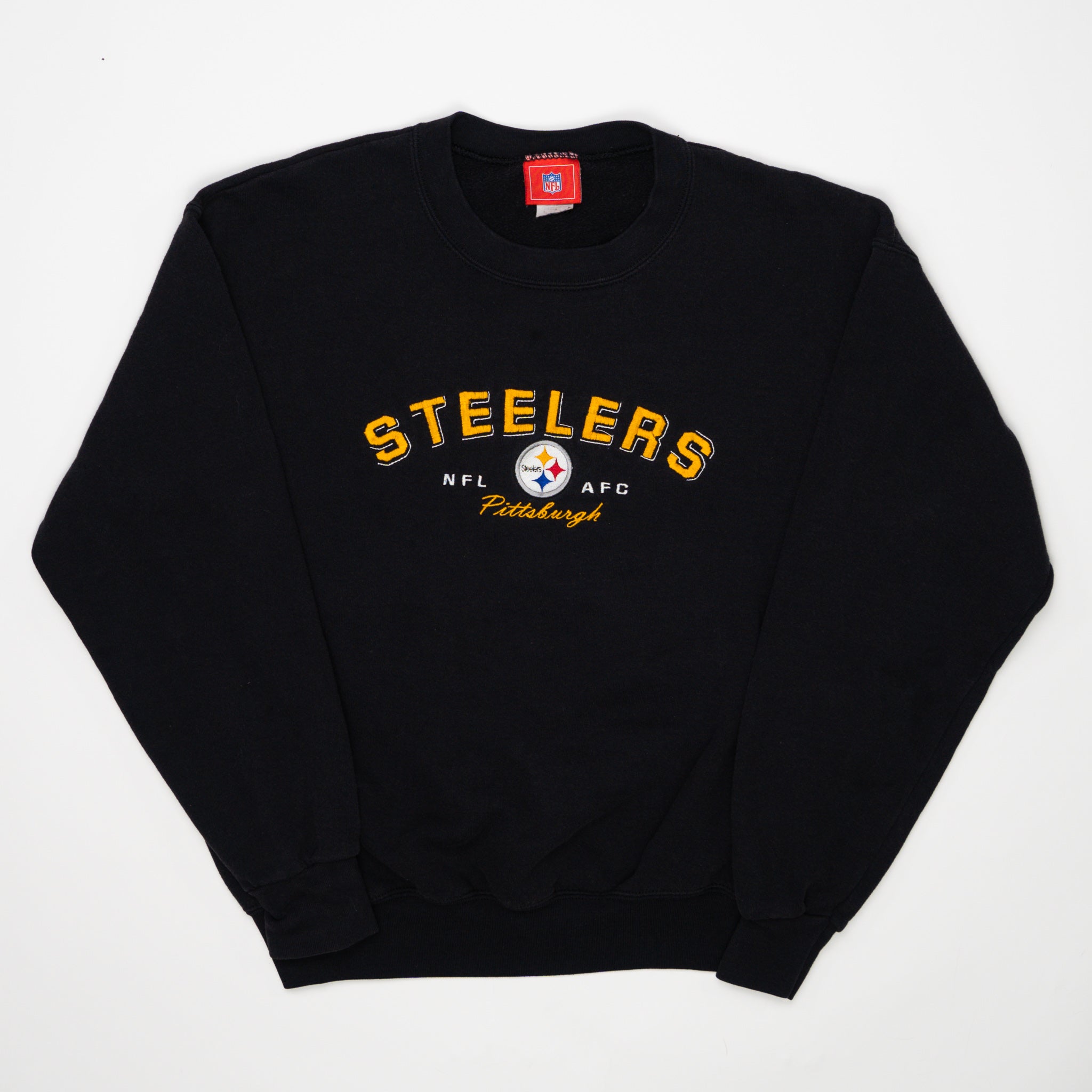 Vintage 90s Black Steelers NFL AFC Crewneck (M) | Rebalance Vintage.