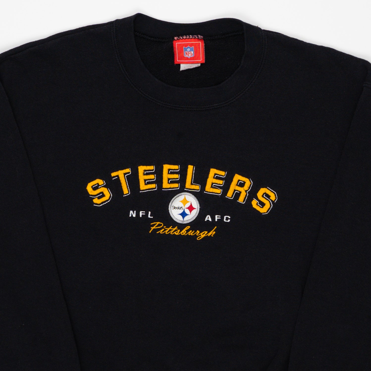 Vintage 90s Black Steelers NFL AFC Crewneck (M) | Rebalance Vintage.