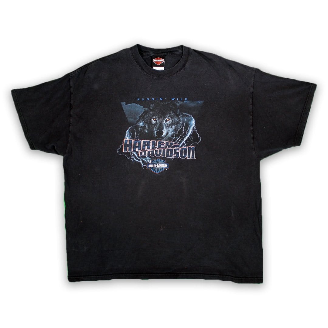 Vintage Harley Davidson Running Wild Wolf Tee | Rebalance Vintage.