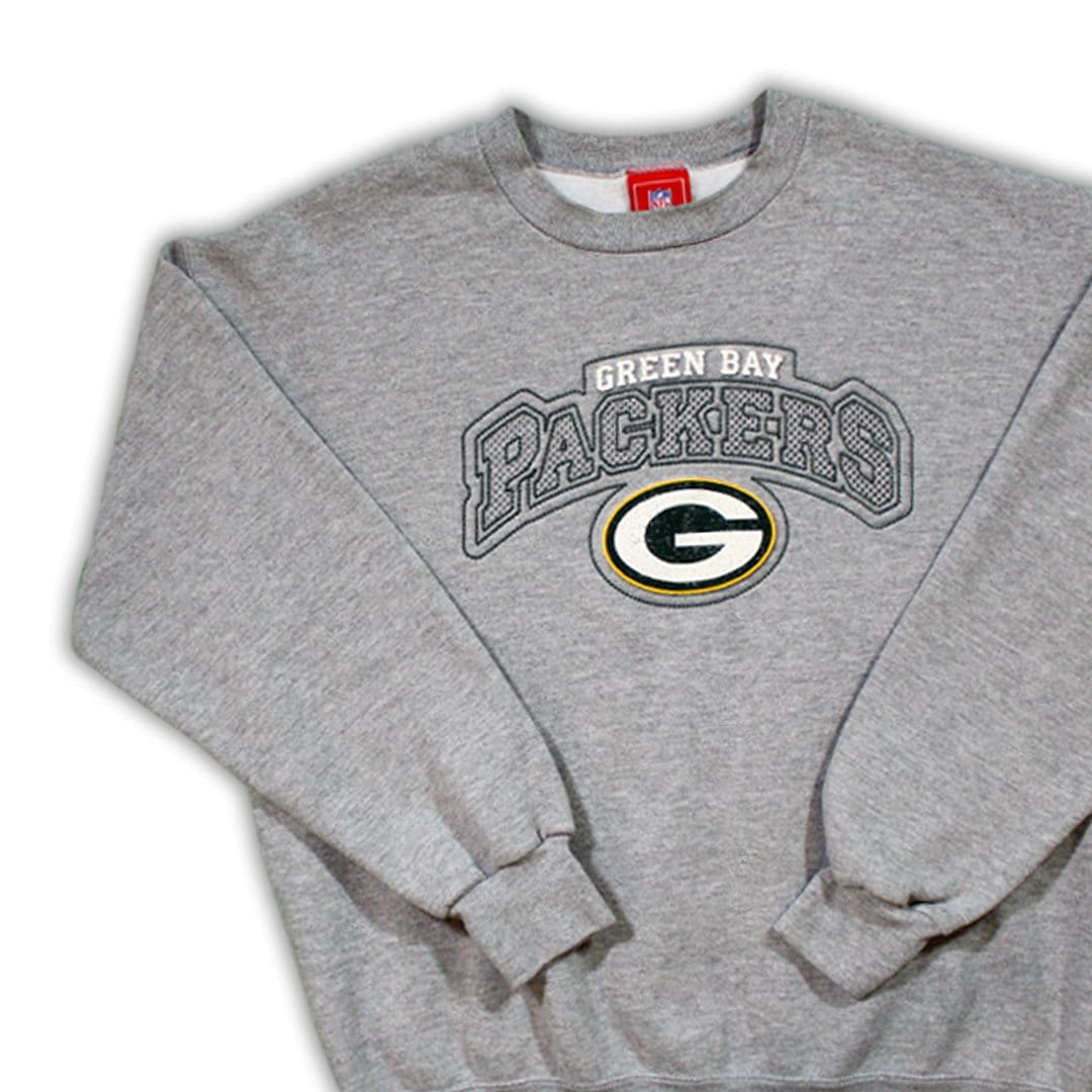 Vintage 3D Green Bay Packers Spell Out Crewneck | Rebalance Vintage.
