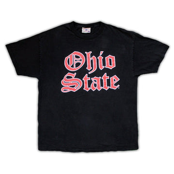 Vintage Black Ohio State Medieval Spell Out Tee | Rebalance Vintage.