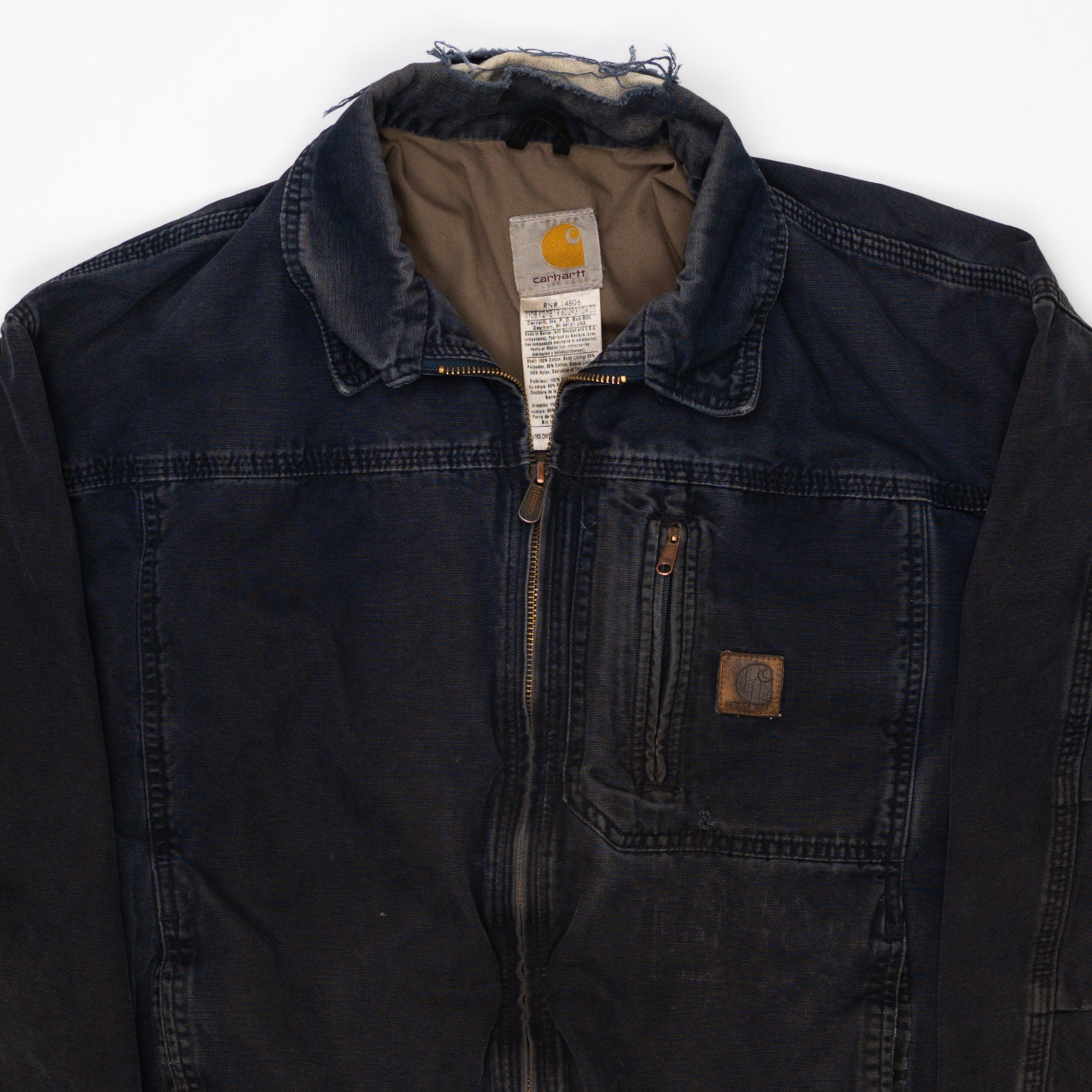 Vintage Dark Blue Carhartt Zip Up Bomber Jacket (M/L) | Rebalance Vintage.