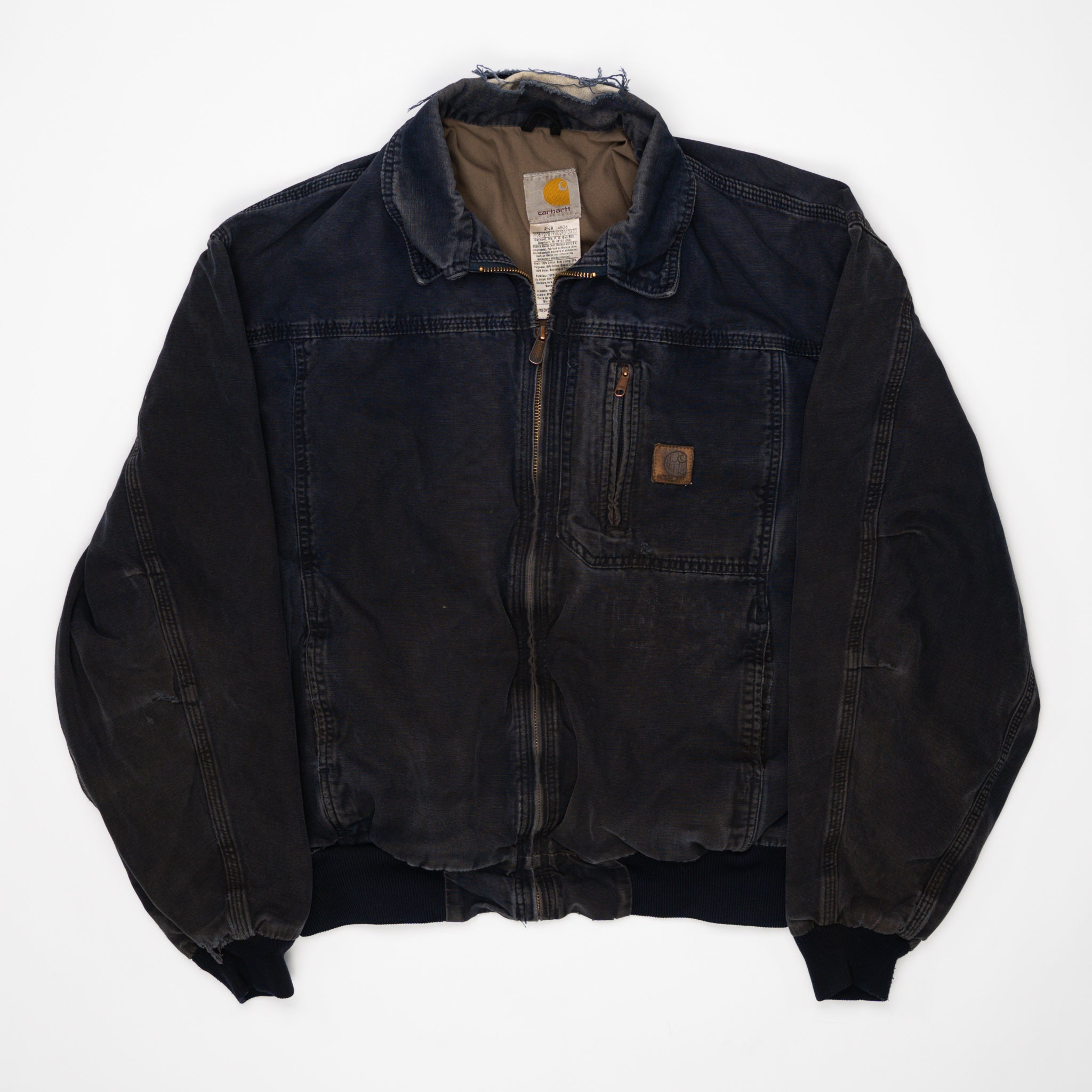 Vintage Dark Blue Carhartt Zip Up Bomber Jacket (M/L) | Rebalance Vintage.