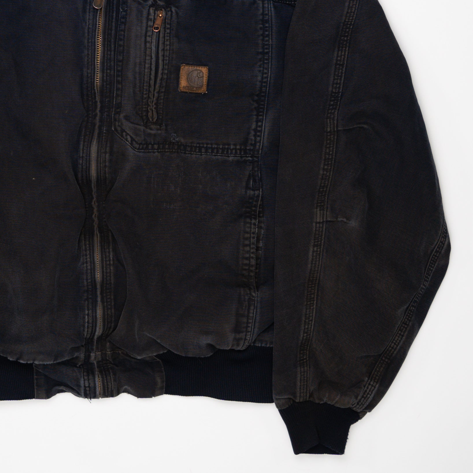 Vintage Dark Blue Carhartt Zip Up Bomber Jacket (M/L) | Rebalance Vintage.