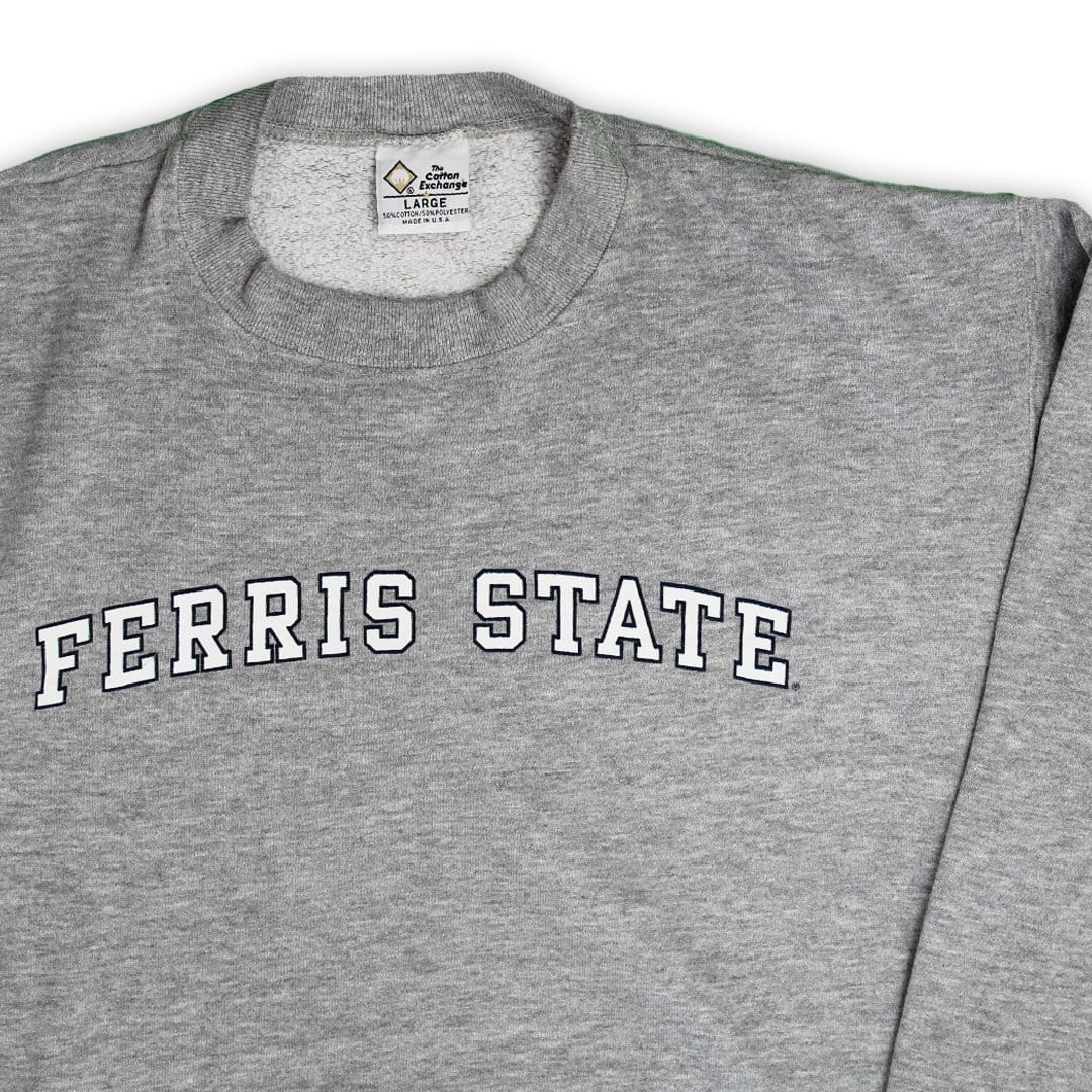 Vintage 80s Grey Ferris State Crewneck (L) | Rebalance Vintage.
